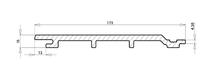 Fiberdeck WEO Essential Fassadenprofil 15 x 173 x 2900 mm
