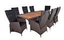 Vorschaubild Garden Pleasure Gartenmöbel Set BRAGA 02, Tisch 220 x 100 + 8 Sessel, Polyrattan / Akazie / Kissen 100 % Polyester