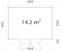 Vorschaubild Palmako Gartenhaus Lea 14,2 m² mit Doppelfalttür - 44 mm