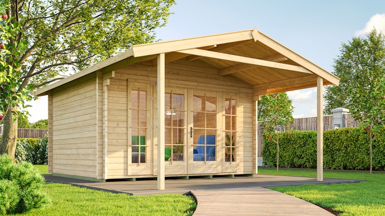 Weka 45 mm Weekendhaus 137 A mit Vordach (200 cm)