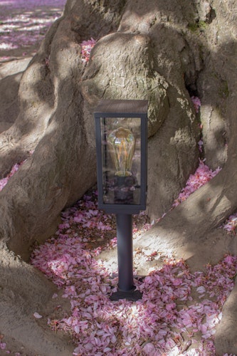 ECO-LIGHT Außenwandleuchte Karo Aluminium / Holz (4100112)