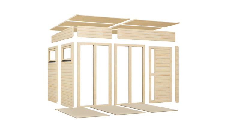 Bertilo Element-Gartenhaus Pentus 3 Office - 19 mm
