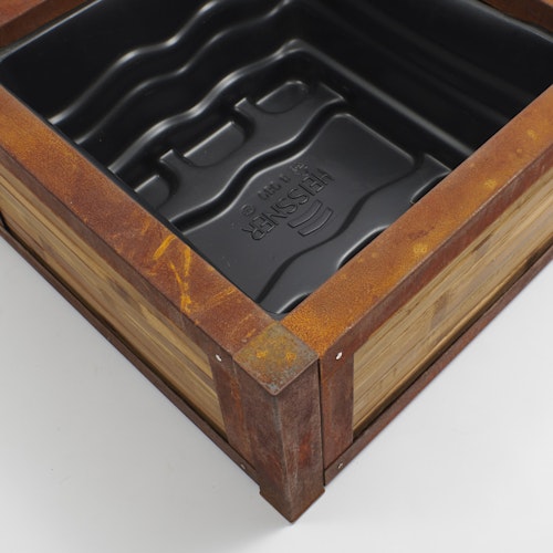 BambusBASIS Terrassenteich Cortenstahl mit verschiedenen Bambusfüllungen