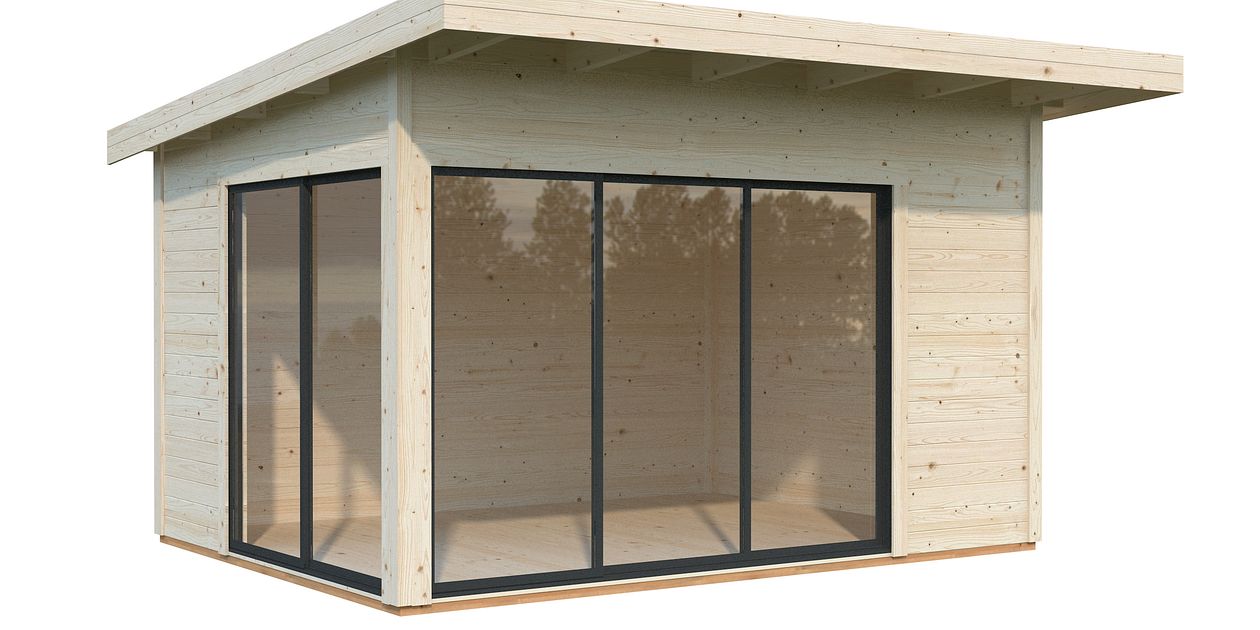 Palmako Gartenhaus Andrea 11,2 m² Slide Plus mit Isolierglas-Schiebetür ...