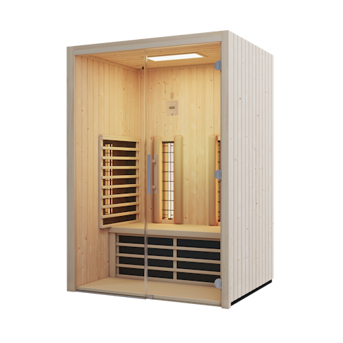 Infraworld Infrarotkabine Fusion Glas 145 Fichte RG inkl. 5-teiligem gratis Zubehörset