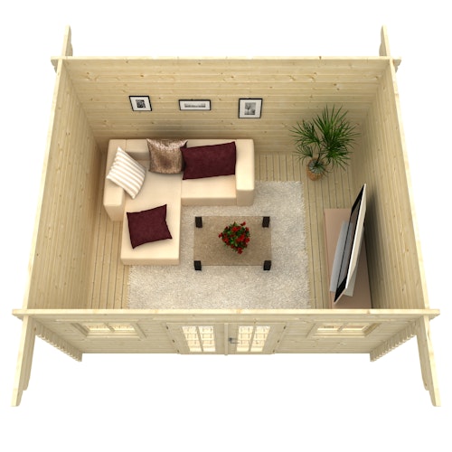 Skan Holz 45 mm Gartenhaus Davos