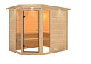 Vorschaubild Karibu Sauna Sinai 3 - Massivholzsauna mit Eckeinstieg 38 mm
