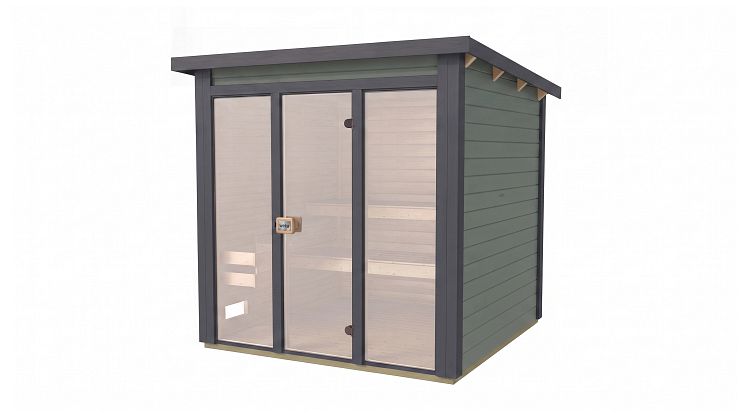 Weka Saunahaus Kaapi 3 mit Ganzglasfront - 40 mm inkl. gratis Sauna-Set im Wert von 70,99 €