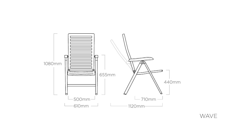 Kettler Multipositionssessel WAVE, Aluminium Silber / Kunststoff Anthrazit