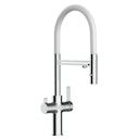 Vorschaubild 3 Wege Wasserhahn Küchenarmatur, FC, mit 360° schwenkbarem Auslauf, abnehmbare 2 strahl Handbrause, Verchromt / Weiß