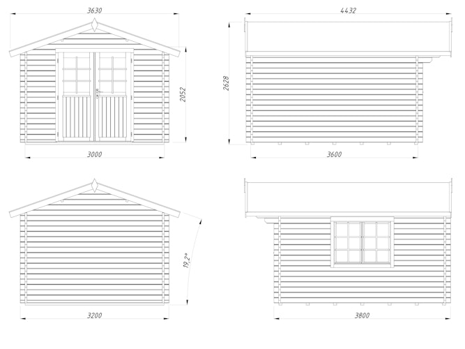Palmako Gartenhaus Sally 10,2 m² - 44 mm