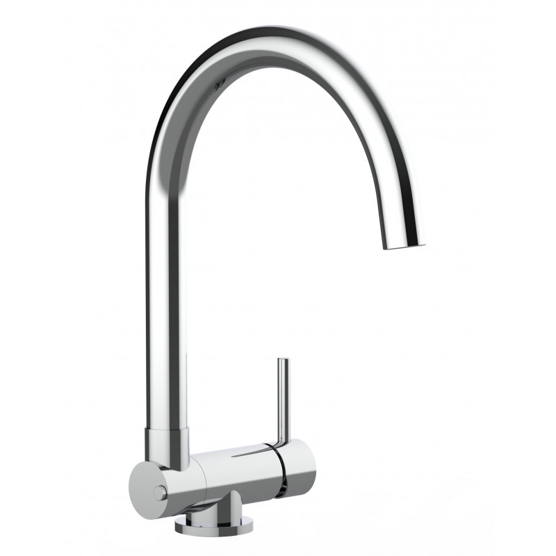 Wasserhahn Vorfenster Küchenarmatur, Umklappbar 4,5 CM, mit 360° schwenkbarem U-Auslauf, Verchromt