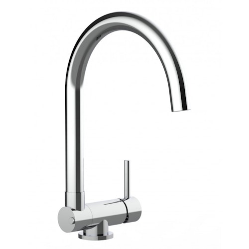 Wasserhahn Vorfenster Küchenarmatur, Umklappbar 4,5 CM, mit 360° schwenkbarem U-Auslauf, Verchromt