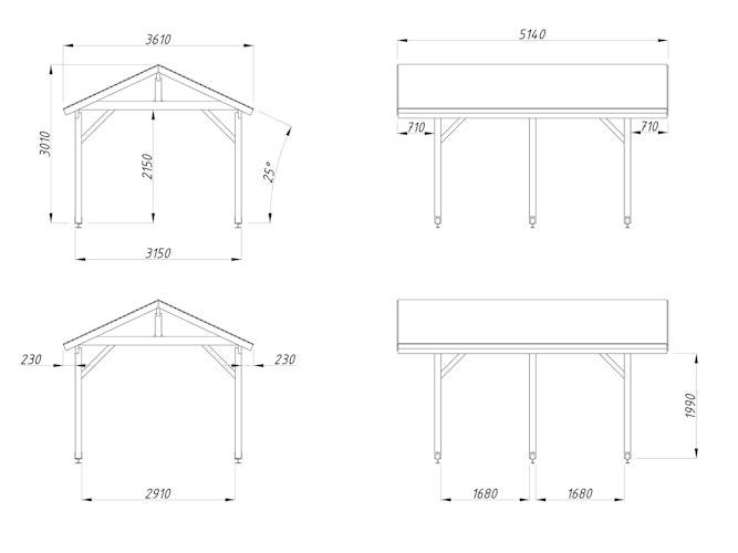 Palmako Carport Robert 11,7 m²