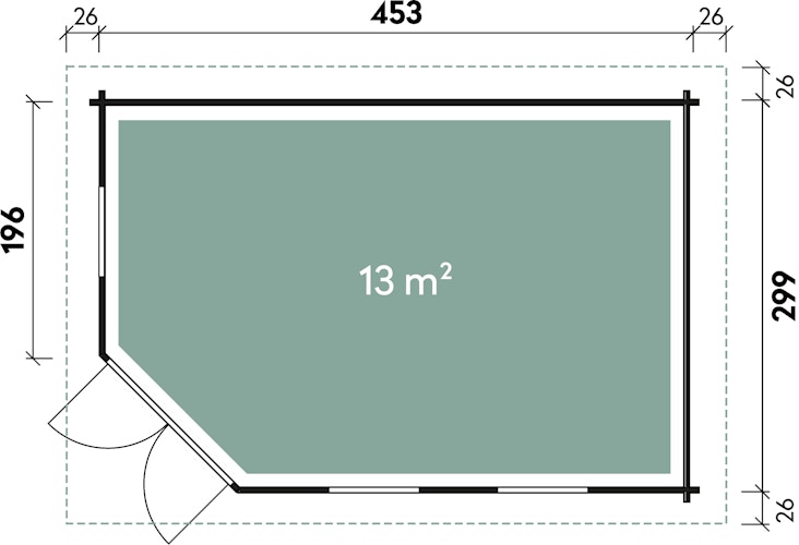Wolff Finnhaus Gartenhaus Anna 40-A/2-Raum