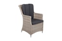 Vorschaubild Garden Pleasure Gartenmöbel Set DIJON II, Tisch 200 x 100 + 6 Sessel, Polyrattan Sesamgrau / Glasplatte / Kissen 100 % Polyester Dunkelgrau