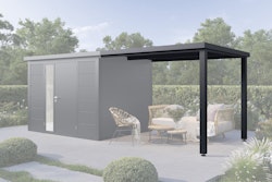 Wolff Finnhaus Terrasse 2923 Anthrazit für Metall Gartenhäuser Ulrik & Linnea