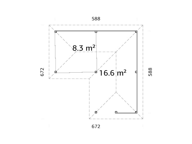 Palmako Pavillon Bianca 24,9 m² Set 210 Slide - 28 mm