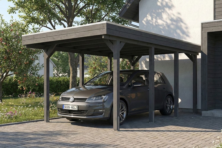 Skan Holz Friesland - Flachdach Carport aus Nadelholz Breite 320 cm