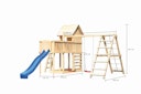 Vorschaubild Akubi Stelzenhaus Frieda mit Wellenrutsche, Doppelschaukelanbau, Klettergerüst, Anbauplattform und Kletterwand