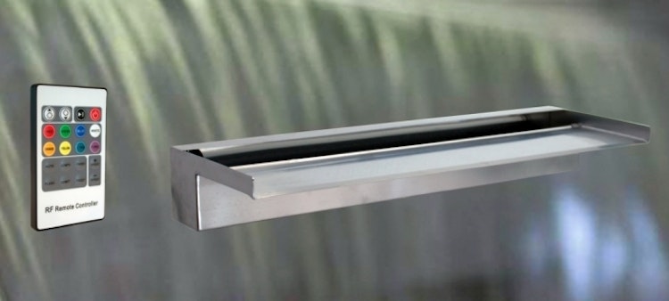 Gardenforma Wasserfall Wall inkl. LED Beleuchtung RGB mit Fernbedienung 90 x 19 cm