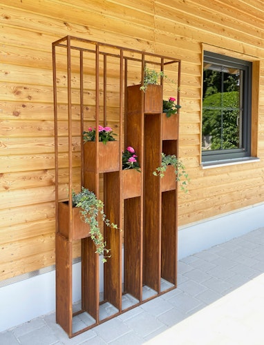 Badeko Pflanzregal „Lazise“ in Edelrostoptik 94 cm breit