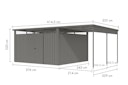 Vorschaubild Karibu Metall Gartenhaus Osten (Østen) inkl. gratis Metallbox im Wert von 349,99 €