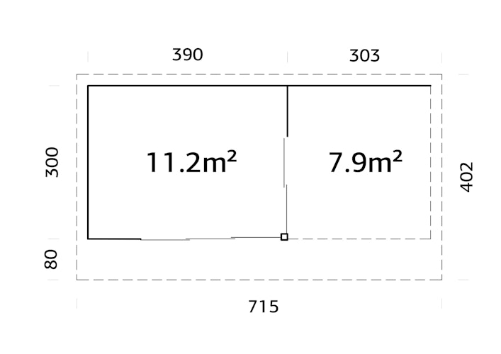 Palmako Gartenhaus Andrea 11,2 +7,9 m² Slide Plus mit Isolierglas-Schiebetür - 44 mm