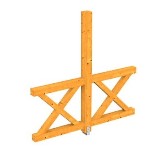 Skan Holz Andreaskreuz Seitenwände für freistehende Terrassenüberdachungen Leimholz