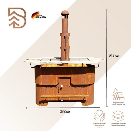 Badeko Feuertheke in Edelrostoptik