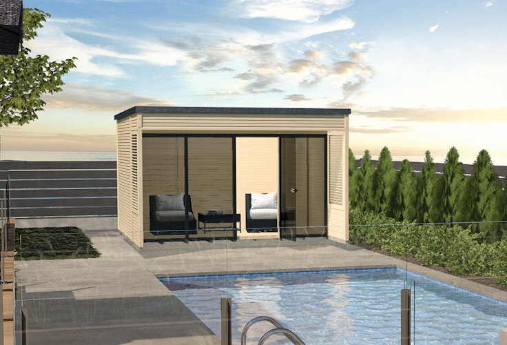 Weka Gartenhaus Designhaus Cubilis 2.0 mit Lamellenelementen - 45 mm 