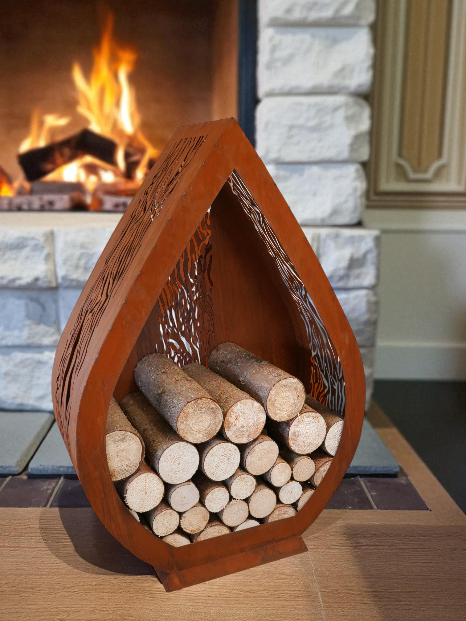 Badeko Holzregal ,,Karlsbad" - 120 cm hoch in Edelrostoptik