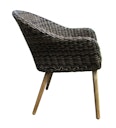 Vorschaubild Garden Pleasure Gartenmöbel Set OAKLAND / PUEBLO, Tisch 200 x 100 + 4 Sessel, Akazie / Polyrattan Anisbraun / Kissen 100 % Polyester Taupe