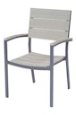 Vorschaubild Garden Pleasure Gartenmöbel Set OLIVIA, Tisch 150 x 90 + 4 Stapelsessel, Aluminium Eisengrau/ Nonwood Hellgrau