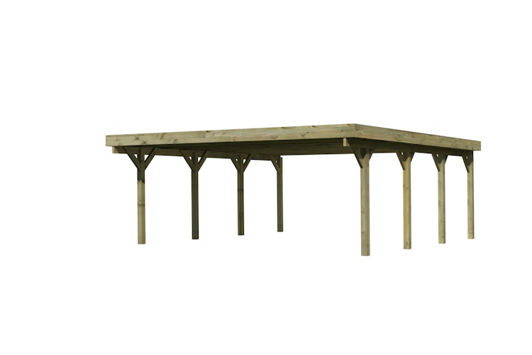 Karibu Carport Doppelcarport Classic Doppel 2 - kesseldruckimprägniert