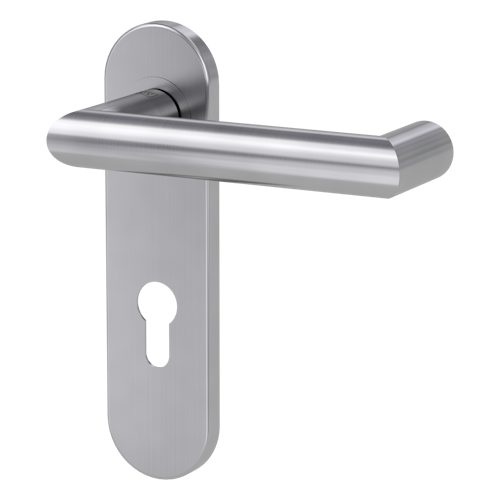 Griffwerk LUCIA PROFESSIONAL Schraubtechnik FS Panik -Edelstahl matt  Kurzschild-Garnitur geteilter Vierkant 9mm -Schraubt. -PZ -TS 38-50mm