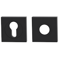 GRIFFWERK Kombi-Innenrosettensatz Klipptechnik eckig mit Zierring Graphitschwarz