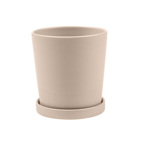 Wikholm form Design Pflanzgefäß / Blumentopf Keramik creme ⌀ 14 x H 15 cm inkl. Untersetzer