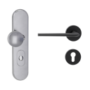 Vorschaubild Griffwerk TITANO Kombi SB_882 ES1 (S2) -Edelstahl matt Kombi-Schutzbeschlag -Knopf/Drücker -mit Griff REMOTE -GSC -rund -L -ZA, 72mm -TS 38-50