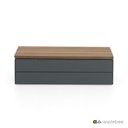 Vorschaubild Apple Bee Lounge MIX & MATCH Beistelltisch 72 x 40 x 21 cm, Aluminium Anthrazit / Teak Natural - Auslaufartikel