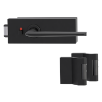 Griffwerk PURISTO S -Graphitschwarz Ganzglastürbeschlagset -3-teiliger Bandsatz -mit Griff REMOTE -GSC -smart2lock