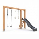 Vorschaubild EXIT Linea Massiv 140 Holz-Schaukel mit Rutsche und Turnringen