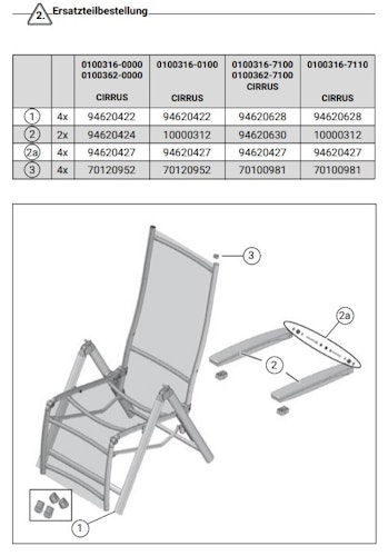 Kettler Ersatzteil Bodenschoner für Relaxsessel CIRRUS, 4er Set