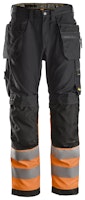 Snickers AllroundWork, High-Vis-Arbeitshose+ mit Holstertaschen, Warnschutzklasse 1