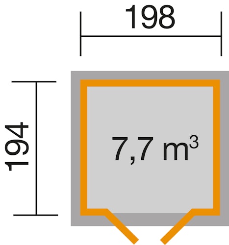 Weka Gartenhaus 321 ohne Anbau - 19 mm