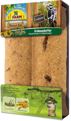 JR FARM Peanut Bar Erdnussbutter 2er-Pack 700g Wildvogelfutter zum Nachfüllen