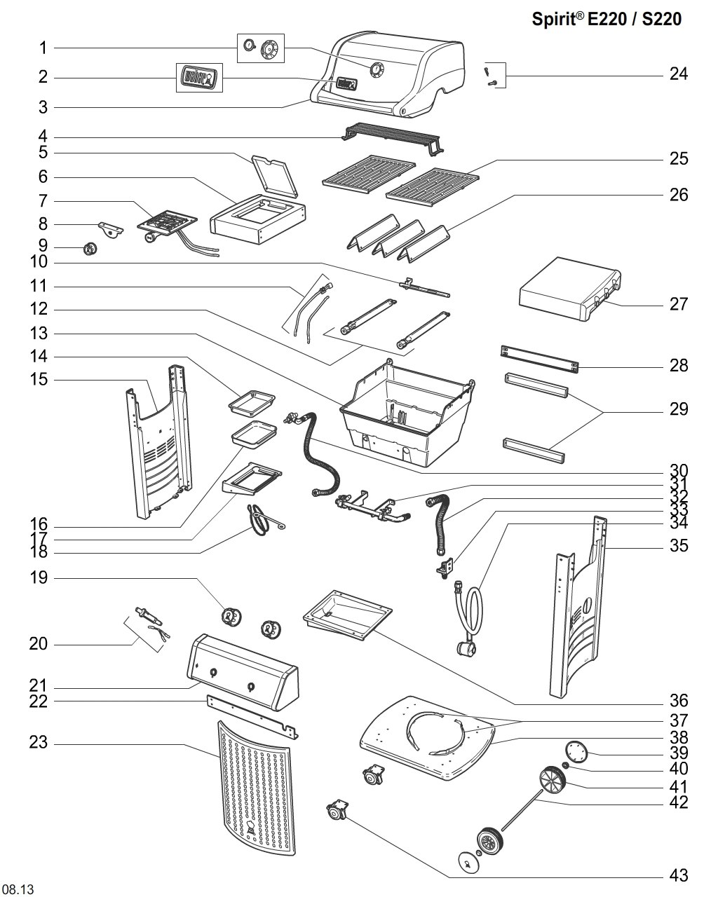 Explosionszeichnung Ersatzteile