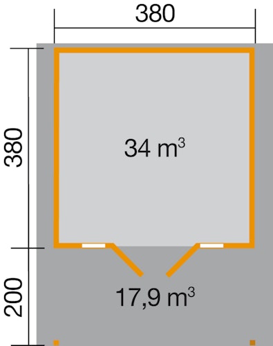 Weka 45 mm Weekendhaus 137 A mit Vordach (200 cm)