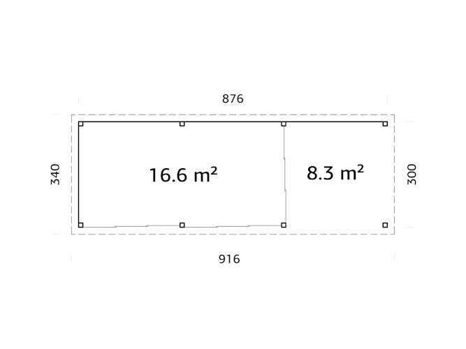 Palmako Gartenhaus Connect Lenna 24,9 m² Set 717 Slide Plus mit Isolierglas-Schiebetüren - 28 mm