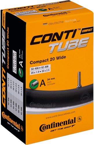 Continental Schlauch Compact Wide 20 Zoll schwarz Schraderventil 34 mm